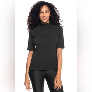 Coolibar Women's Freestyle Short Sleeve Rash Guard UPF 50+ size xxl swim black